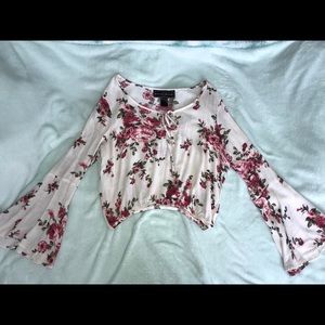 pink floral flowy top